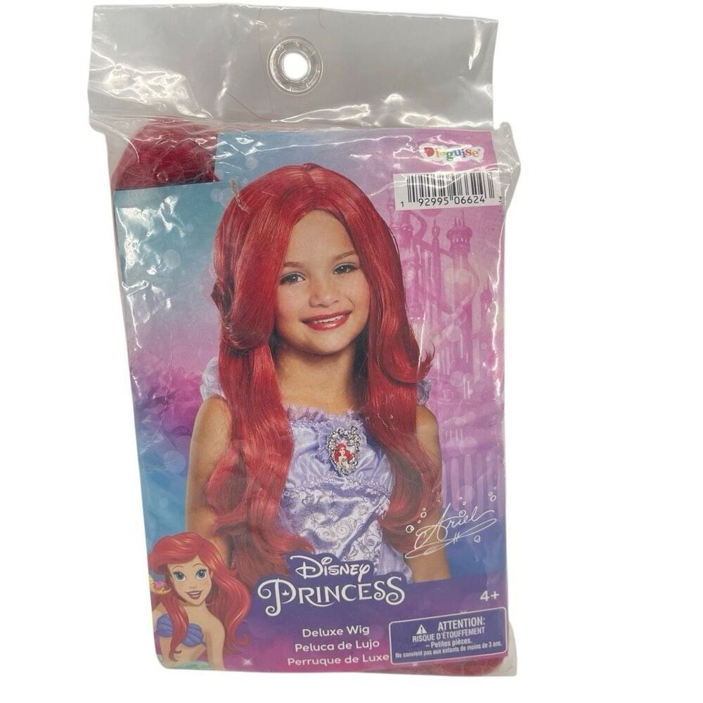 Disney Princess The Little Mermaid Ariel Red Deluxe Wig Kids Ages 4+ Halloween - Picture 3 of 14